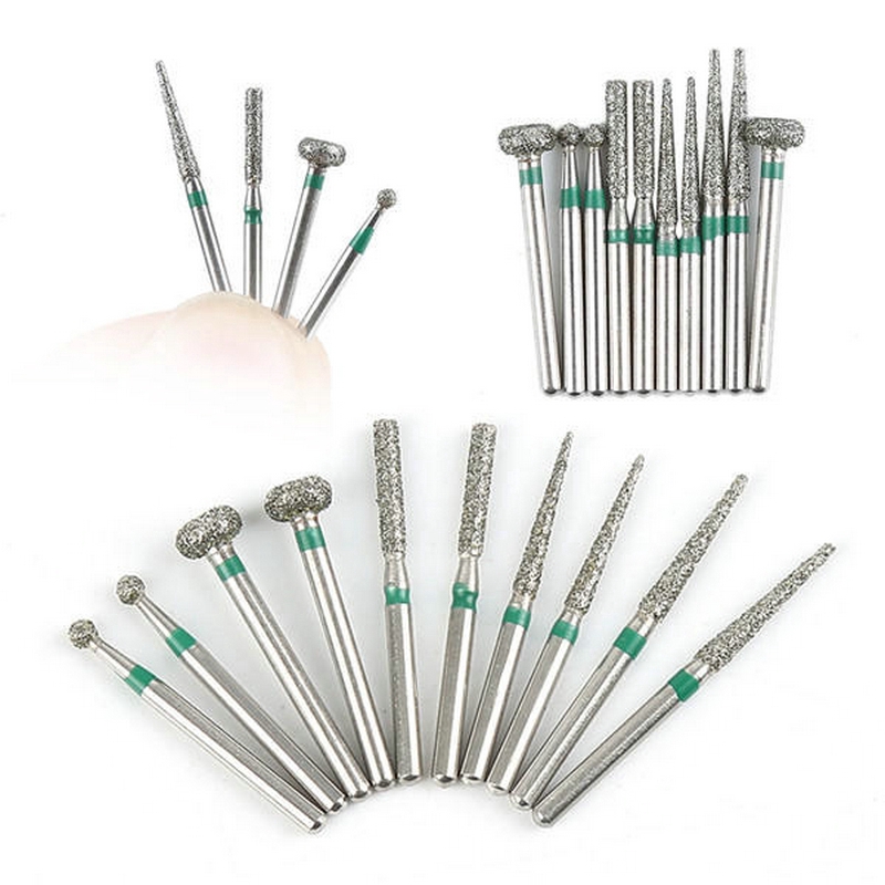 Set 10 mũi khoan kim cương FG 1.6mm tốc độ cao dùng trong nha khoa