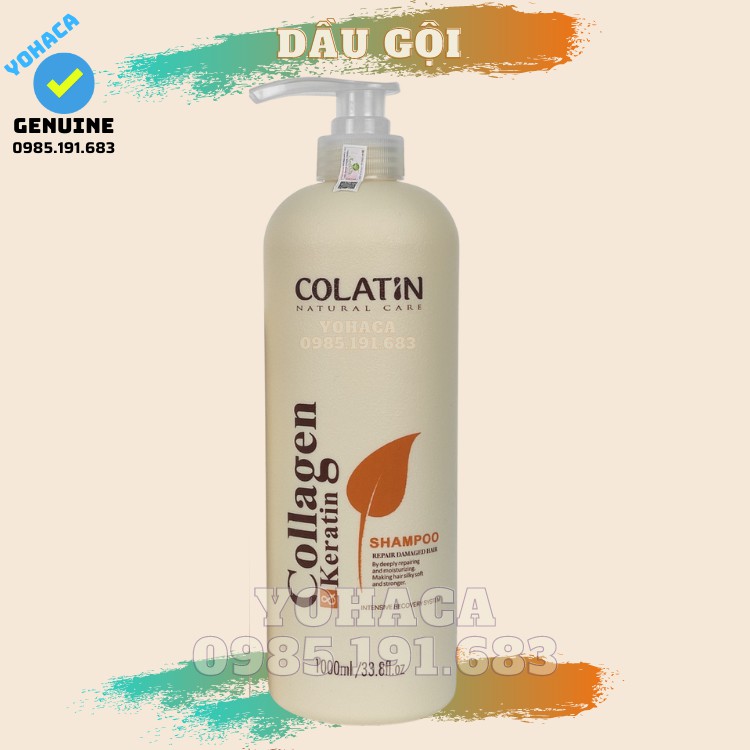 Cặp dầu gội xả Colatin Phục Hồi Dưỡng Chất Tơ Tằm 1000ml mẫu mới