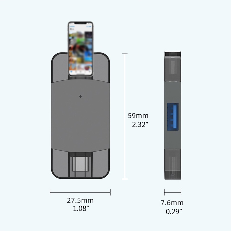 Bộ Chuyển Đổi OTG Hai Cổng USB Cho Điện Thoại 8 pin Type C