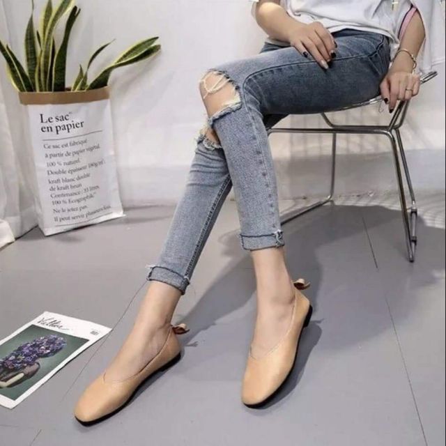 Giày búp bê nơ sau