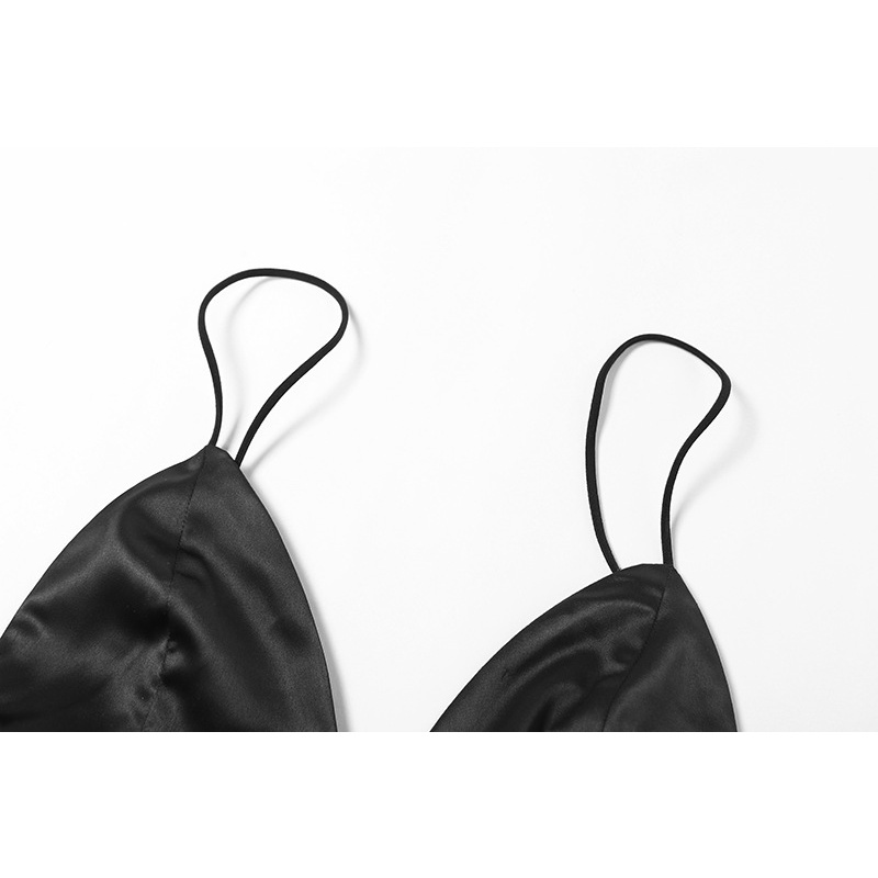 Set Áo Tank Top Cổ Cao + Găng Tay Lưới Màu Trơn Quyến Rũ Cho Nữ