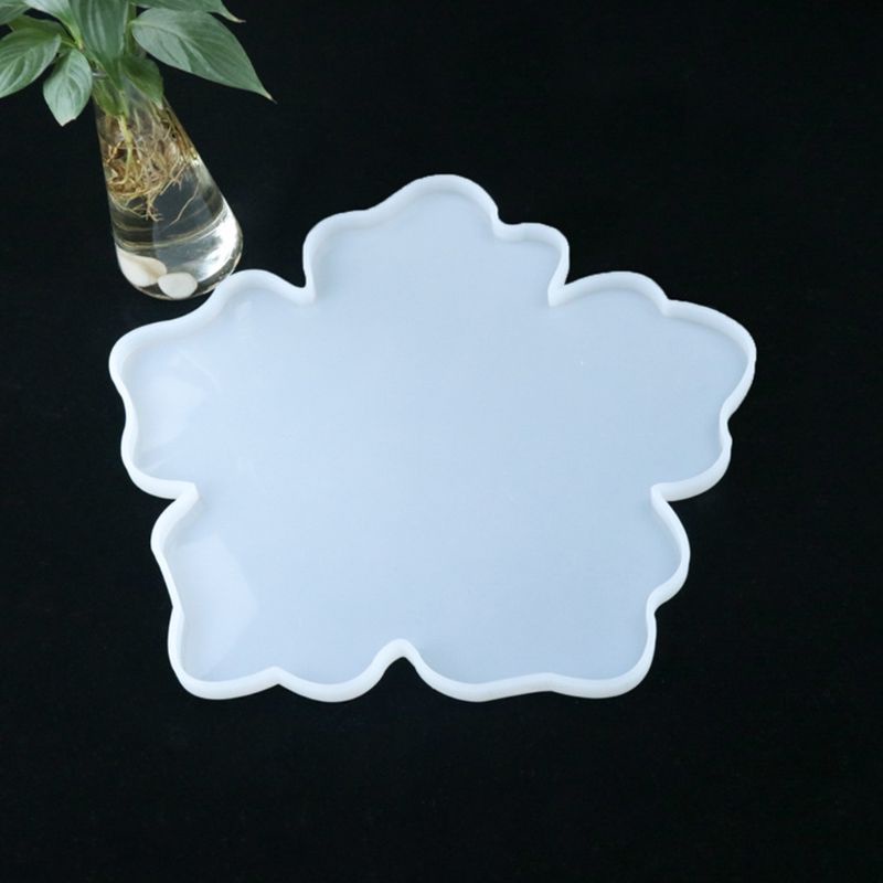 Khuôn Silicone Làm Đế Lót Ly Hình Bông Hoa Bằng Nhựa Epoxy Độc Đáo DIY