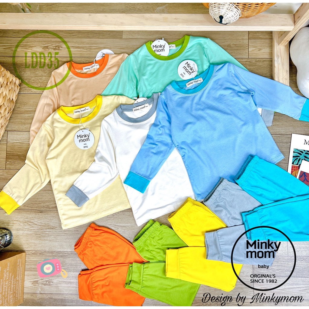 Bộ Dài Tay Raplang Thun Lạnh Minky Mom Có Size Đại, Chất Vải Mềm Mịn thấm Hút Mồ Hôi Hàng Chuẩn Đẹp Cho Bé – LDD35