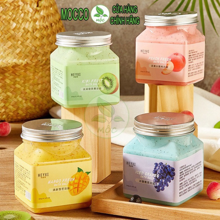 [Mã COSDAY giảm 8% đơn 150K] Muối tắm tẩy tế bào da chết sạch mịn giúp da trắng sáng hoa quả heyxi HTTBC2