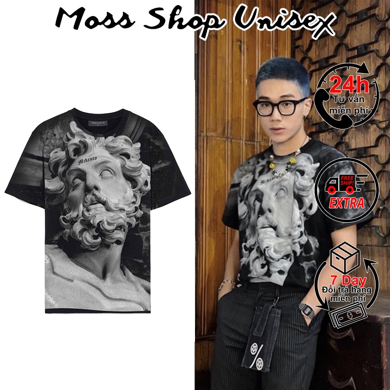 Áo thun tay lỡ Mikenco Zeus Nam Thần MOSSSHOP - Áo phông nam nữ unisex phong cách hàn quốc ulzzang form rộng 65kg
