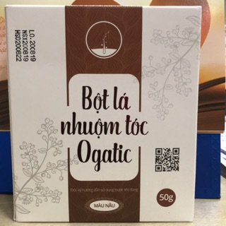 Bột lá nhuộm tóc Ogatic màu nâu, đen, nâu đỏ, xanh chàm