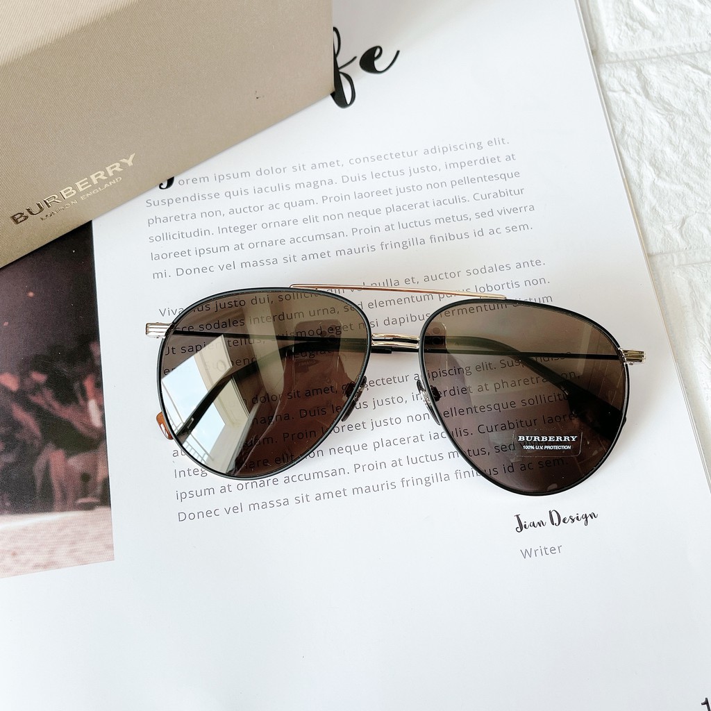 Kính mát chính hãng Burberry Aviator - Size: 60-14-145mm