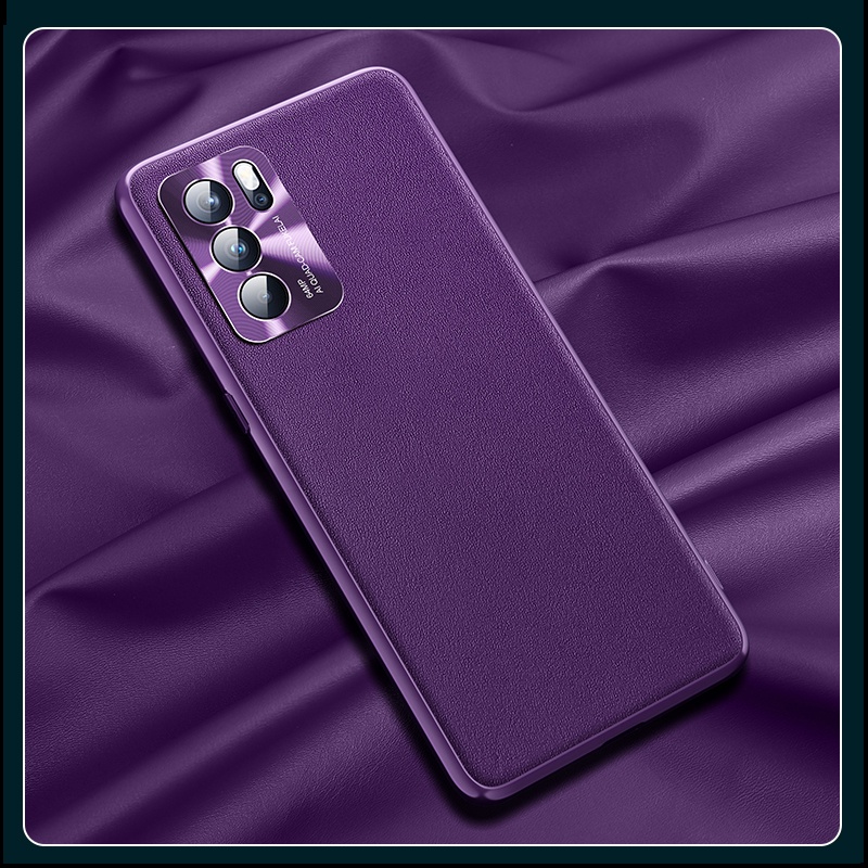 Ốp điện thoại bằng da cứng siêu mỏng cho OPPO Reno5 Reno6 Reno 6 Pro Plus Snapdragon 5G