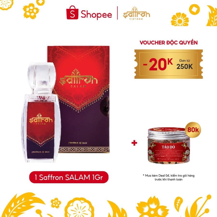 Nhụy Hoa Nghệ Tây Saffron Salam 1Gram hộp