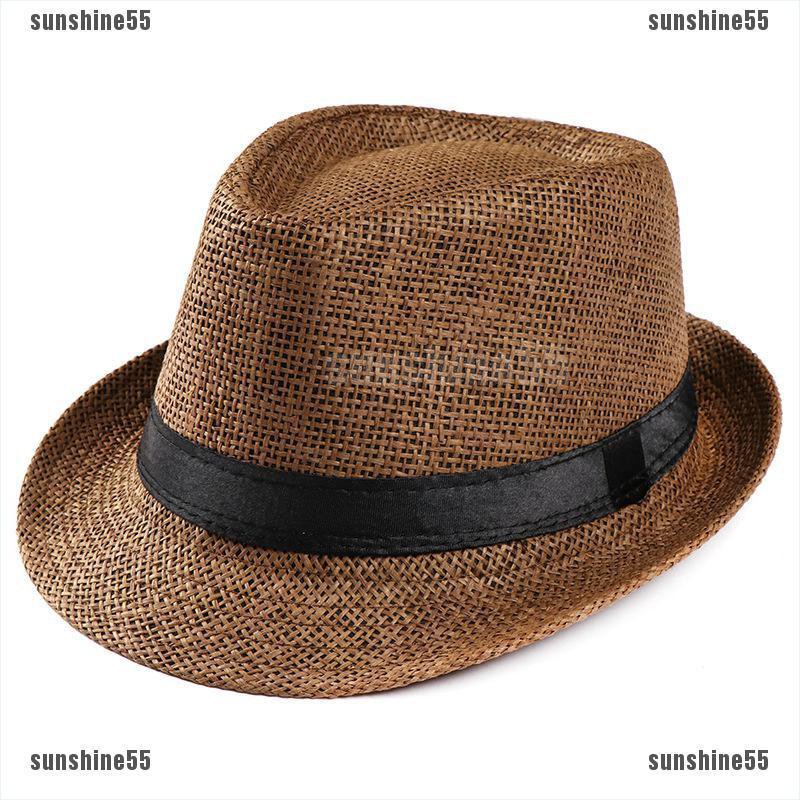 Mũ cao bồi mềm vành rộng bằng rơm cá tính cho nam nữ