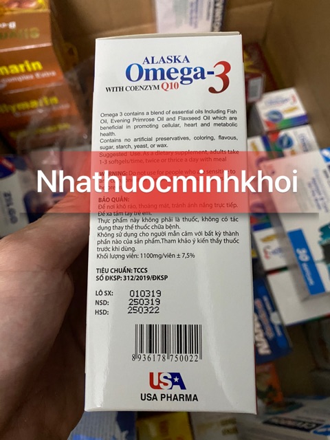 DẦU CÁ ALASKA OMEGA 3 WITH COENZYM Q10 (100 viên)