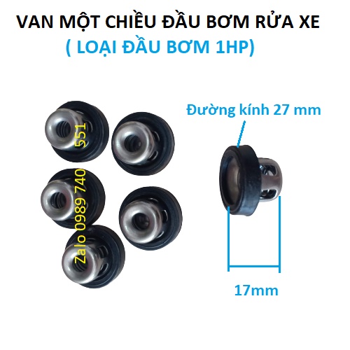 Bộ 6 van một chiều đầu máy bơm 1HP rửa xe, phun thuốc  -Đầu rửa xe dây cô doa động cơ 1.1-1.5 kw