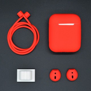 Bộ vỏ bảo vệ bộ tai nghe Airpods chất liệu silicon 4 món tiện dụng chất lượng cao