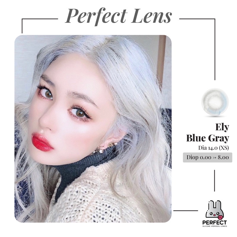 Lens Mắt , Kính Áp Tròng ELY BLUE GRAY Có Độ Cận và Không Độ , DIA 14.0 , Cho Mắt Nhạy Cảm Giá Sale