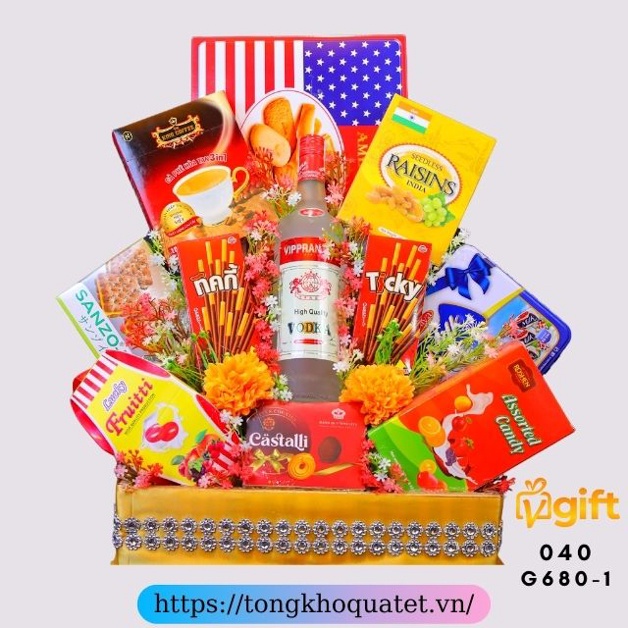Giỏ Quà Tết Mẫu Giỏ 680 - 700 ( 5 Giỏ Quà Tết ) | BigBuy360 - bigbuy360.vn