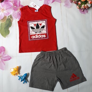 Quần áo trẻ em - Bộ bé trai xuất khẩu cao cấp adidas màu đỏ