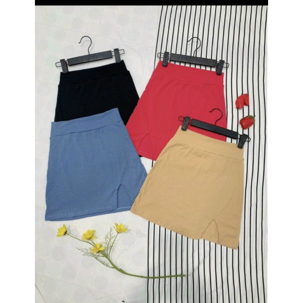 Chân váy xẻ 1 bên thun gân co dãn tốt (A15