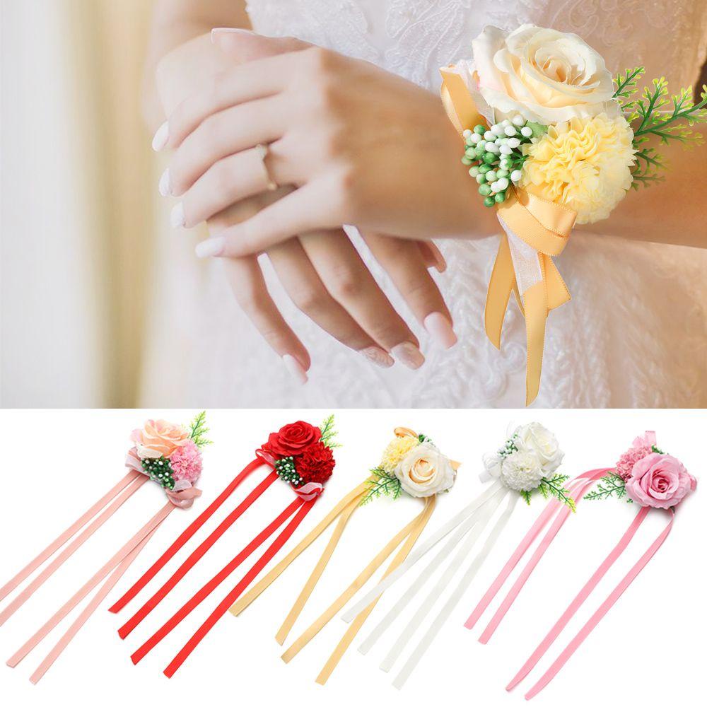 Vòng Hoa Đeo Tay Thời Trang Cho Cô Dâu