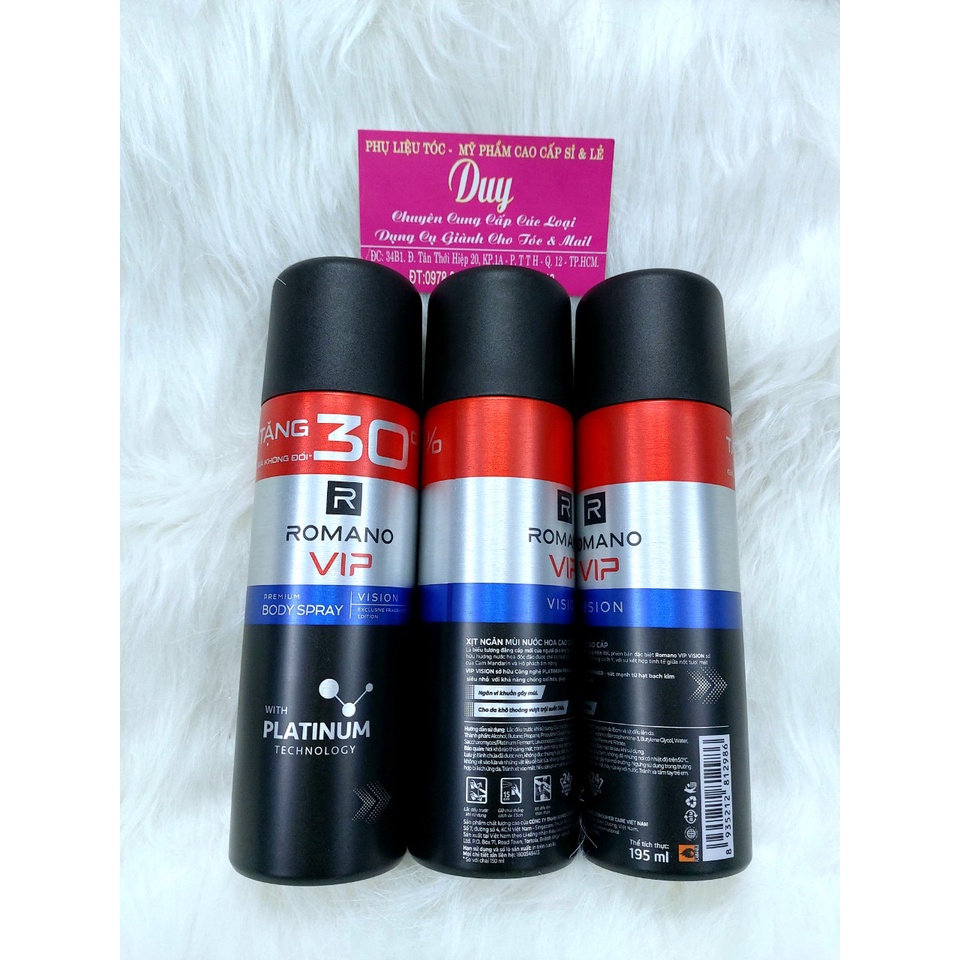 Romano - Xịt & Lăn Khử Mùi Hương Nước Hoa 195 ml - 150 ml - 50 ml
