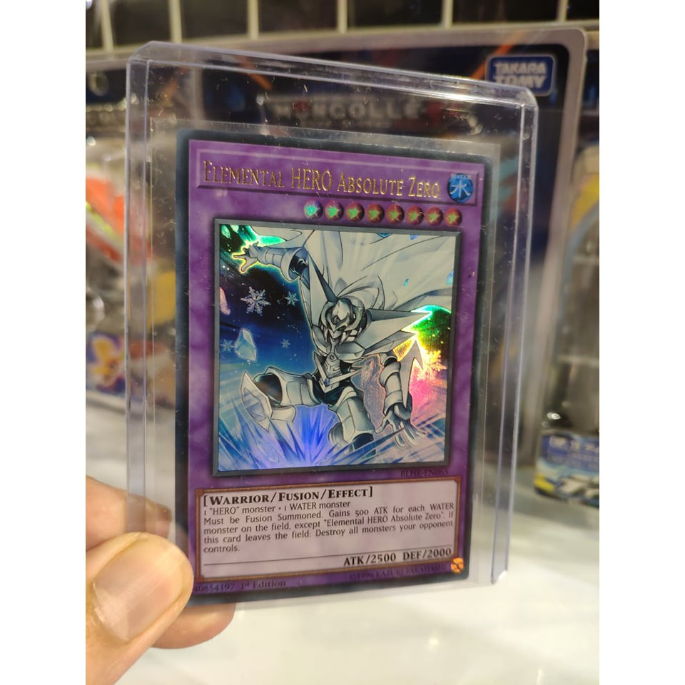 Lá bài thẻ bài Yugioh Elemental HERO Absolute Zero – Ultra Rare - Tặng bọc bài nhựa bảo quản