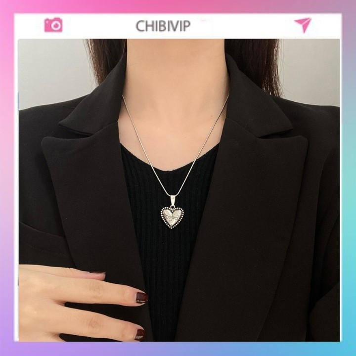 Dây chuyền vòng cổ nam nữ cá tính dây xích mặt hình trái tim chất ngầu CHIBIVIP A26