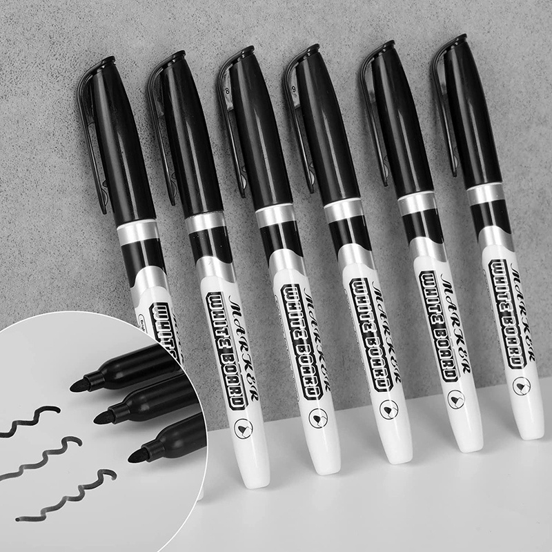 Bộ 60 Bảng Đánh Dấu Khô Đầu Mảnh Màu Trắng Đen Dùng Cho Lớp Học / Văn Phòng