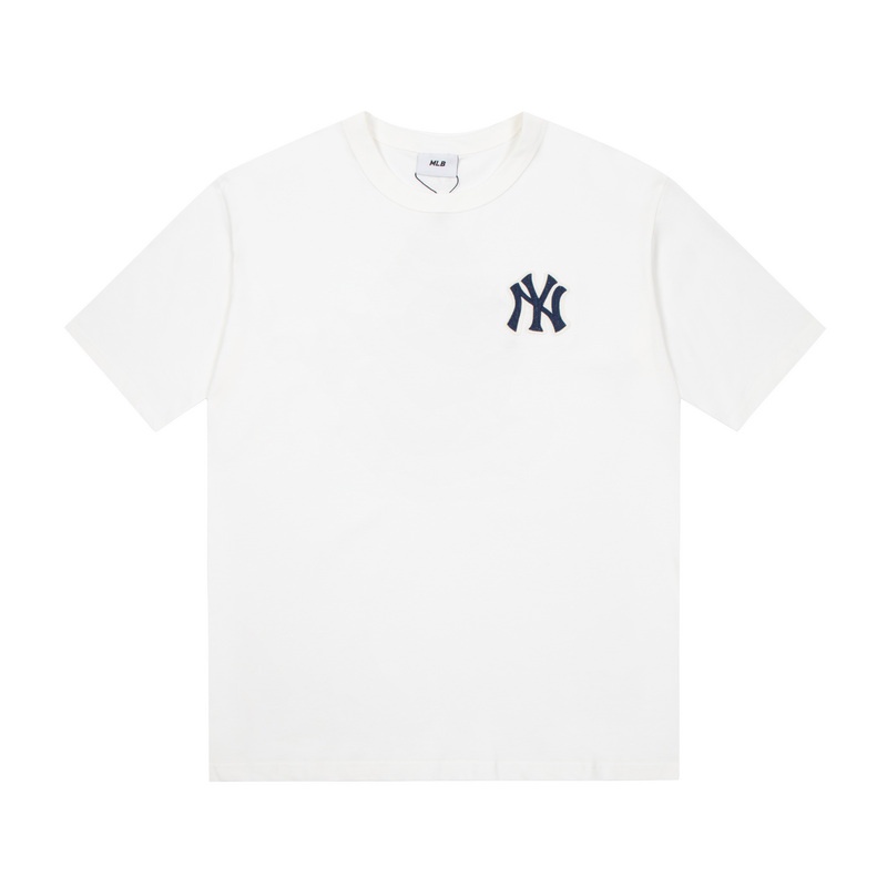 ❤❀  ❤ Áo Thun Cotton Tay Ngắn Thêu Họa Tiết MLB NY Thời Trang Cho Cặp Đôi