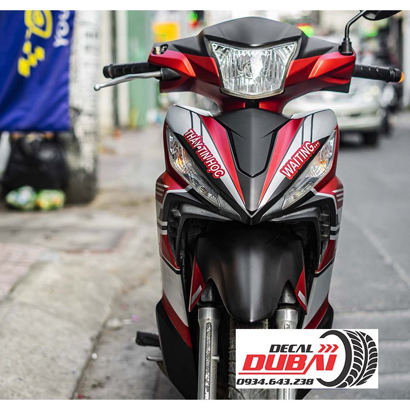 Tem Trùm Wave RSX Fi Đen Đỏ Falken - Thiết Kế Theo Yêu Cầu - Decal 3 Lớp không bay màu