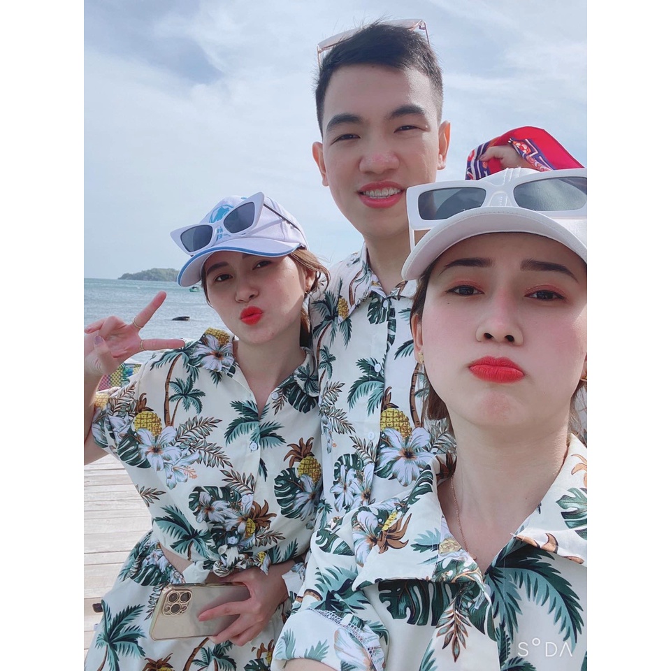 SP2. Quần áo đi biển, mẫu hoa lá Hot nhất, vải kate thái loại 1. (Ảnh thật)