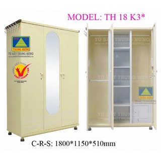 [Mã LIFEBKA5 giảm 10% tối đa 1 Triệu đơn 500k] Tủ sắt quần áo lắp ráp Trung Hưng – TSLR27