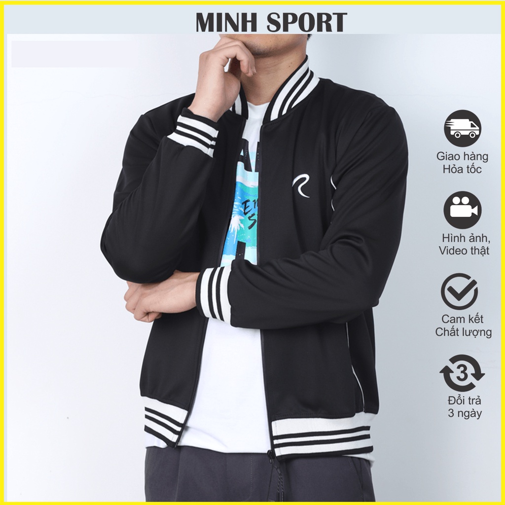 Áo Khoác Nam Bomber Phối Bo Sọc Thời Trang, Cao Cấp mã KHOAC.34
