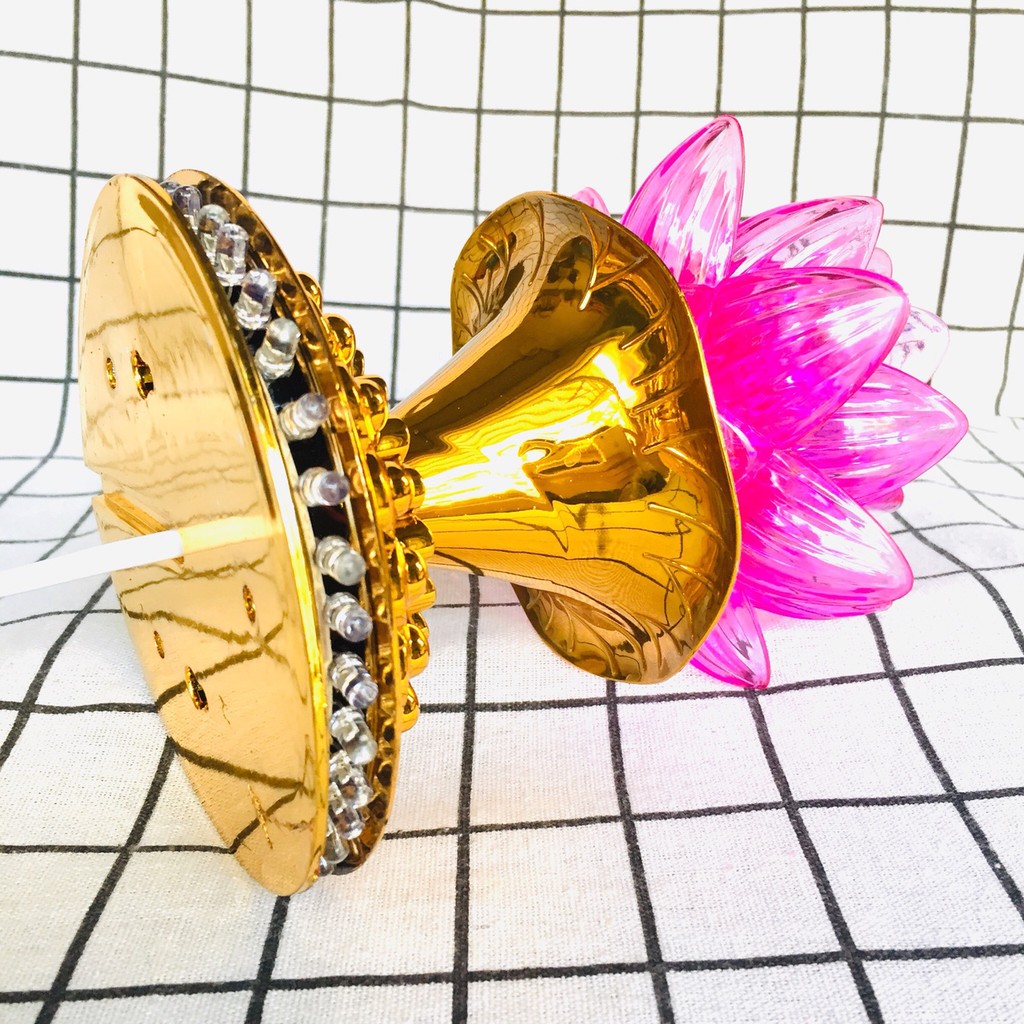 Đèn trang trí xoay hoa sen hồng SG