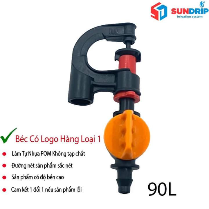 Bộ Béc Tưới G5 cải Tiến 90l/h,120l/h Kèm Van Sino- Cây Cắm Béc 33cm- Dây 6mm Và Khởi Thuỷ 6mm