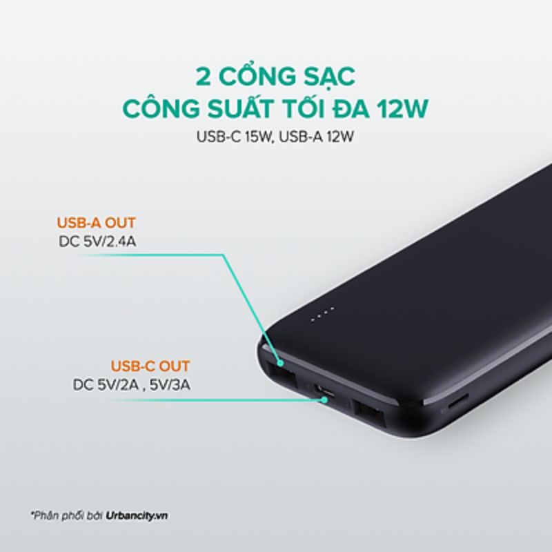 [CHÍNH HÃNG] Sạc dự phòng Aukey N73 10000mah - lõi pin Tesla