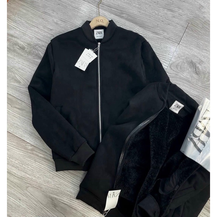 Áo bomber nỉ da cá cho Nam