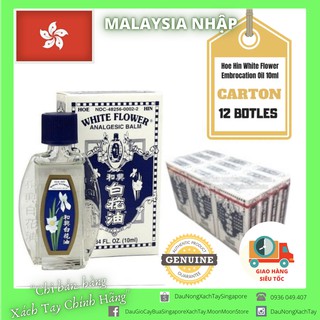[SỈ 12x10ml]Dầu Gió Trắng Bạch Hoa HONGKONG  Chính Hãng Hoe Hin White Flower Embrocation Oil