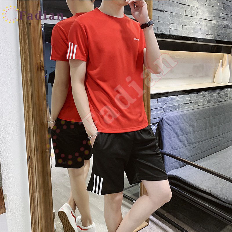 Set đồ bộ nam nữ mặc nhà, bộ quần áo thể thao tay ngắn SPORT phối sọc thời trang phong cách Ulzzang Unisex (mẫu mới)