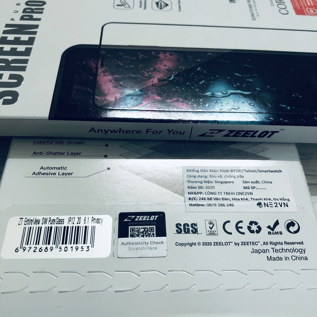 Kính Cường Lực ZEELOT Chống Nhìn Trộm Cho iPhone 12 Pro Max  /iPhone 11 Pro Max, Xs Max  - Hàng Chính Hãng