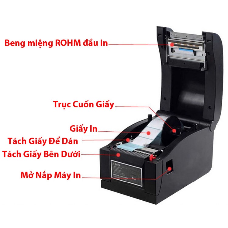 Máy in Xprinter XP 350B in đơn hàng GHTK, in tem nhãn và phiếu giao hàng các sàn TMĐT