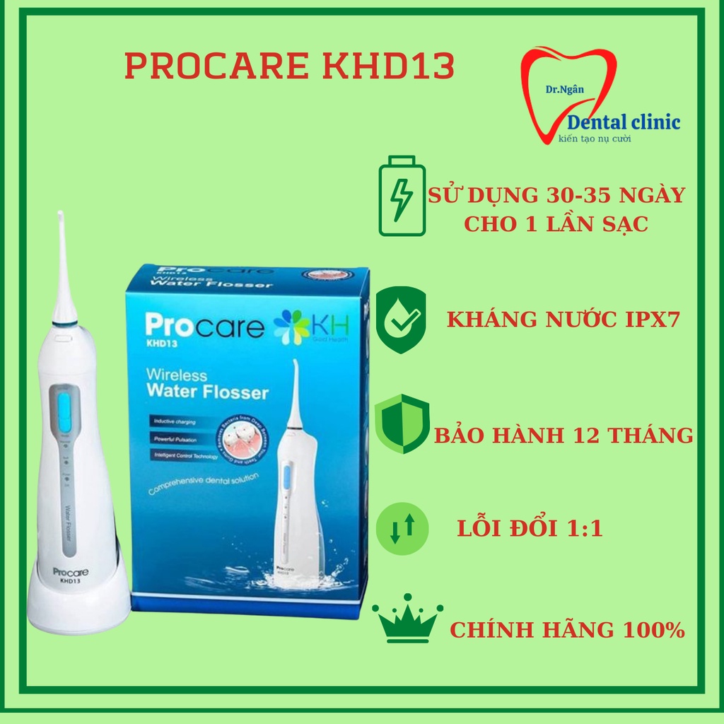 Máy Tăm Nước PROCARE KHD13 - Máy Tăm Nước vệ sinh răng miệng hiệu quả tốt nhất thế hệ mới  CHÍNH HÃNG