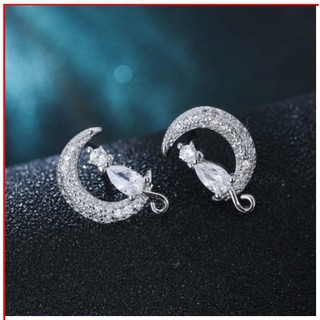 HOA TAI BẠC HÀN QUỐC CHÚ MÈO DƯỚI ÁNH TRĂNG LẤP LÁNH