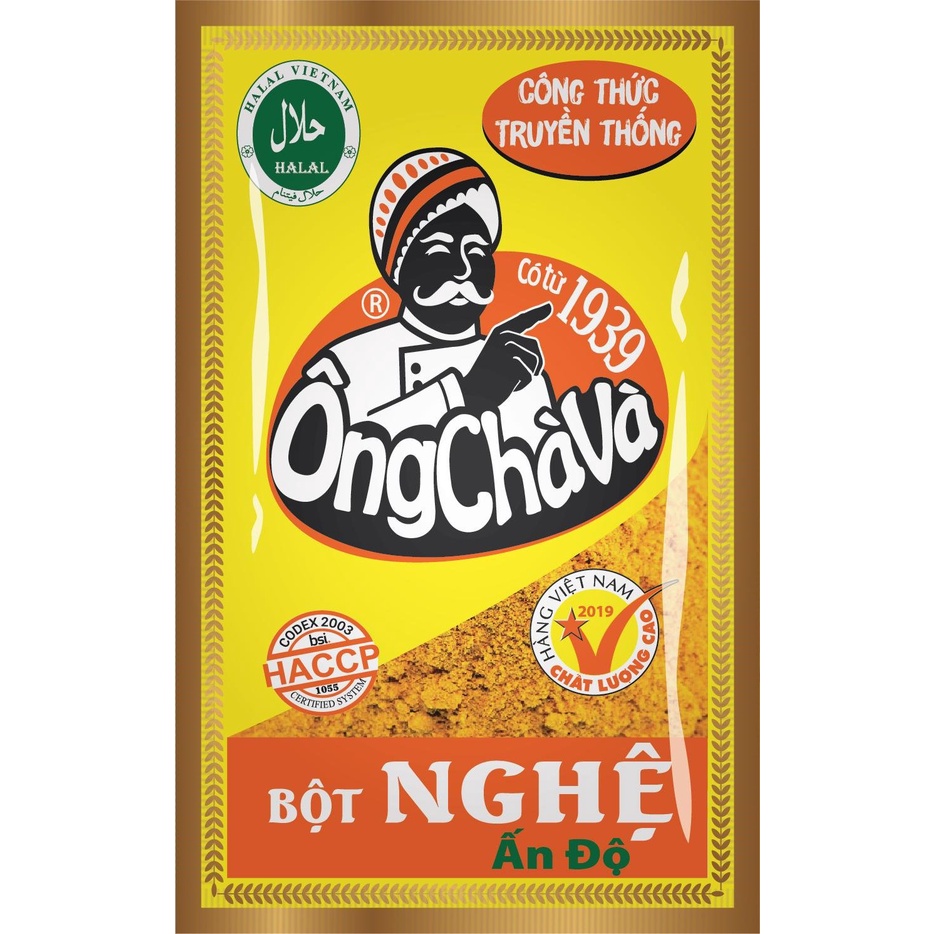 Combo 5 Gói Bột Nghệ 20gram Ông Chà Và (Indian Turmeric Powder grade A)