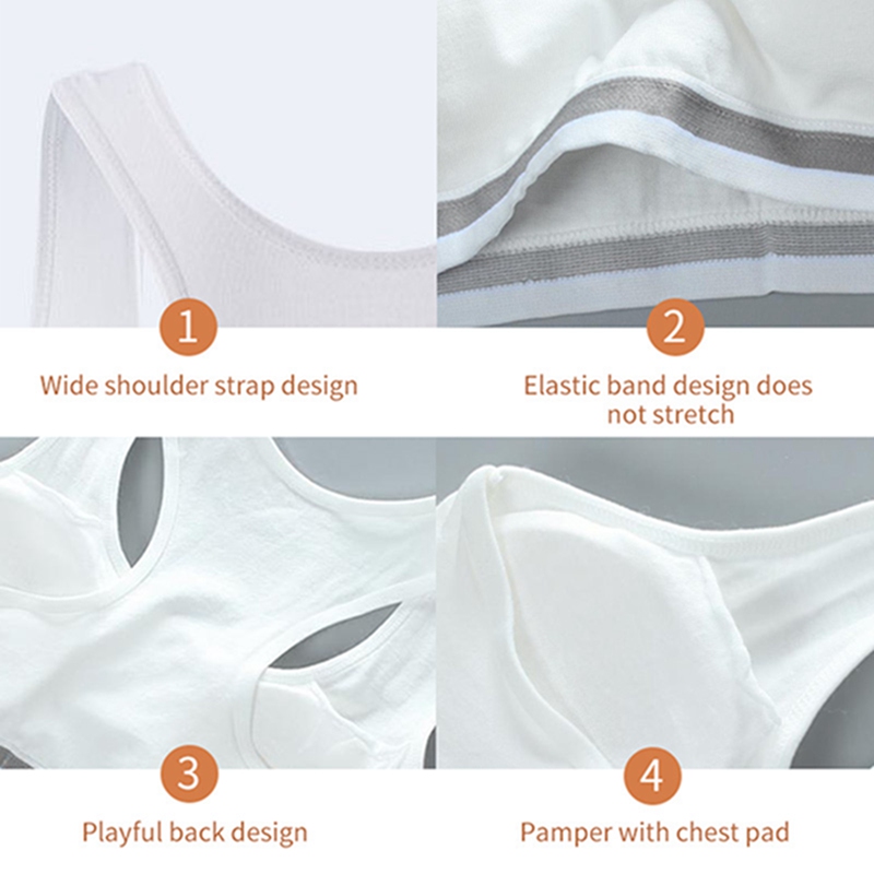 Bộ Đồ Lót Cotton Có Mút Đệm Dành Cho Bé Gái 8-14 Tuổi