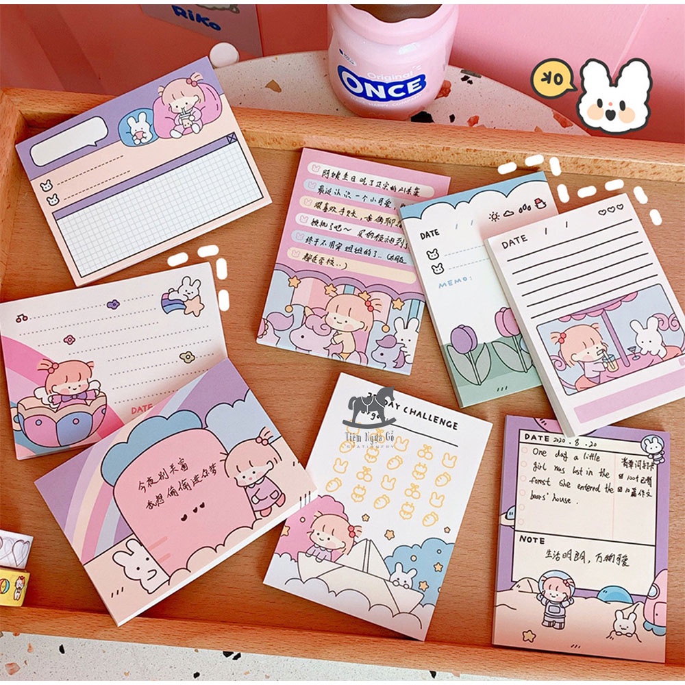 Tập 50 Note Cô Gái Tóc Cam Trang Trí Tường, Ảnh Ghi Chú, Decor, Sổ Tay, Planner, Bullet Journal - Tiệm Ngựa Gỗ