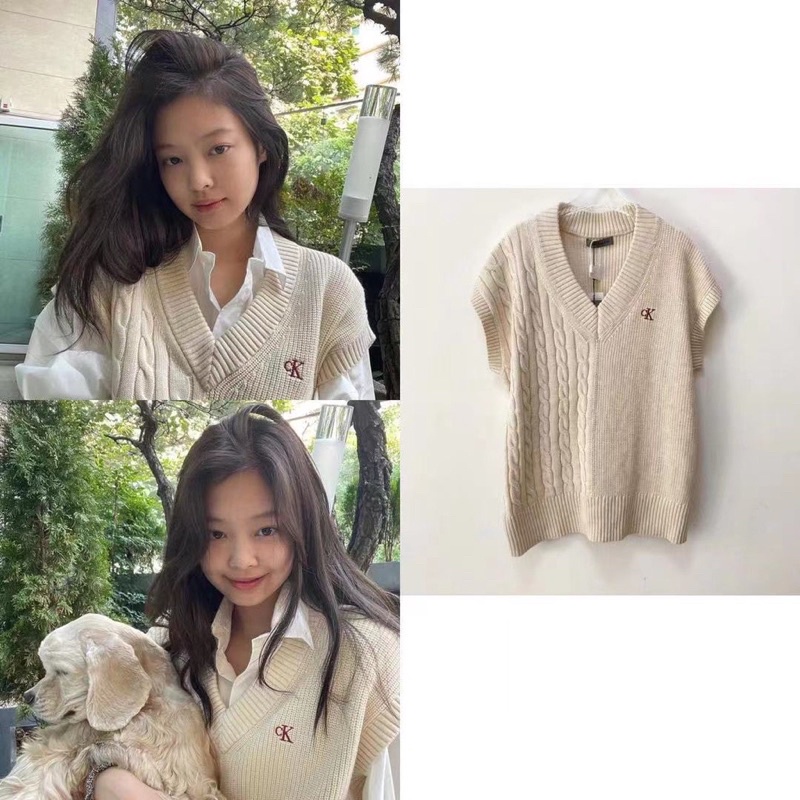 Áo gile len màu be Jennie BLACKPINK yêu thích - HÀNG CÓ SẴN