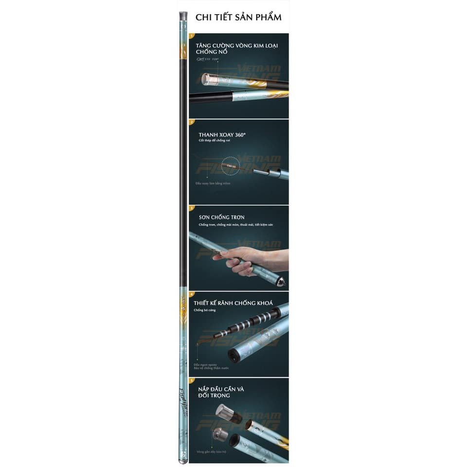 Cần câu tay 6H handing - fighting Hoàng Vũ 6H