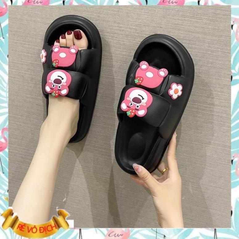 Dép bánh mì độn đế phao gấu dâu dis.neyy siêu xinh cực xinh