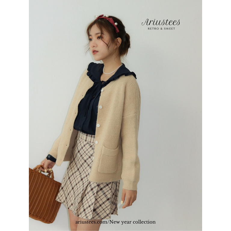 ariustees- Áo Pocket Sweet Cardigan