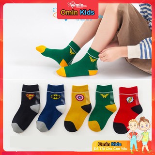 5 đôi tất vớ siêu nhân siêu anh hùng batman cho bé trai