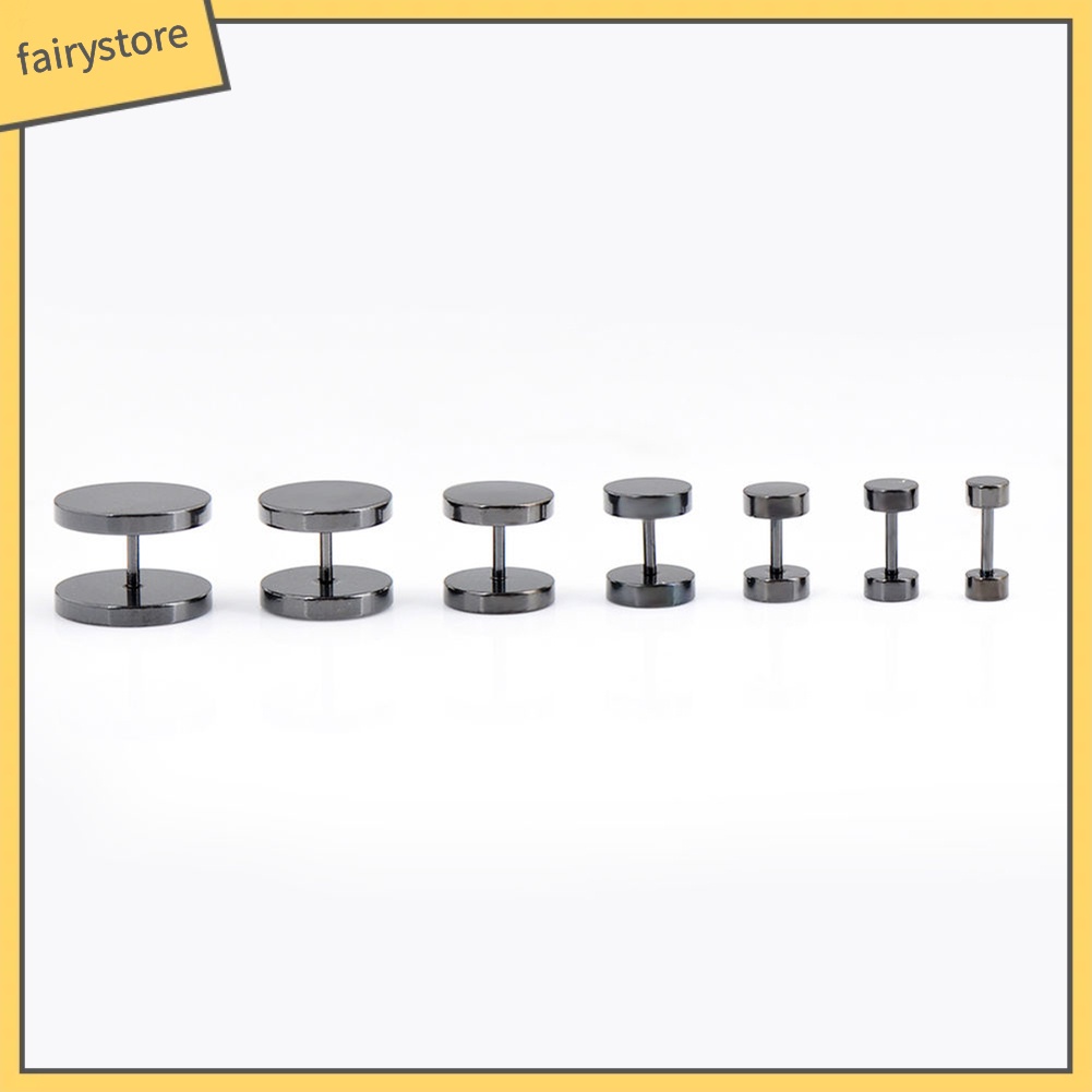 Khuyên Tai Tròn Bằng Thép Không Gỉ Màu Đen 3mm - 14mm